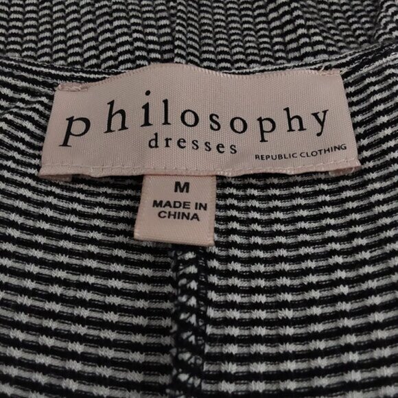 Philosophy High-Low Comfy T-Shirt Dress Striped Stretch Knit Great Cond - Med - Picture 6 of 8